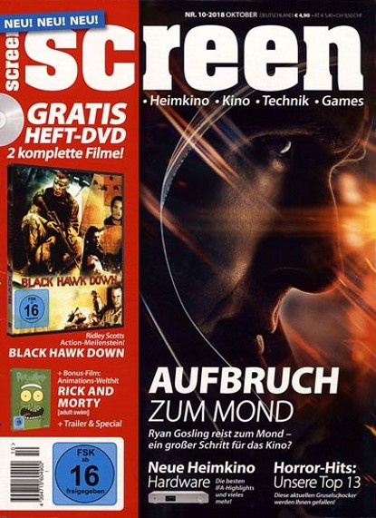 SCREEN BLURAY DVD magazine side cover  October 2018