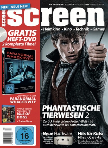 SCREEN BLURAY DVD magazine side cover  November/December 2018