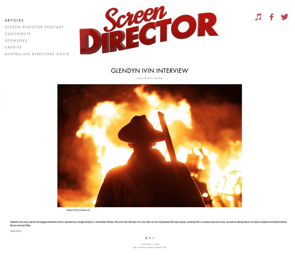 SCREEN DIRECTOR magazine side cover 9 January 2015