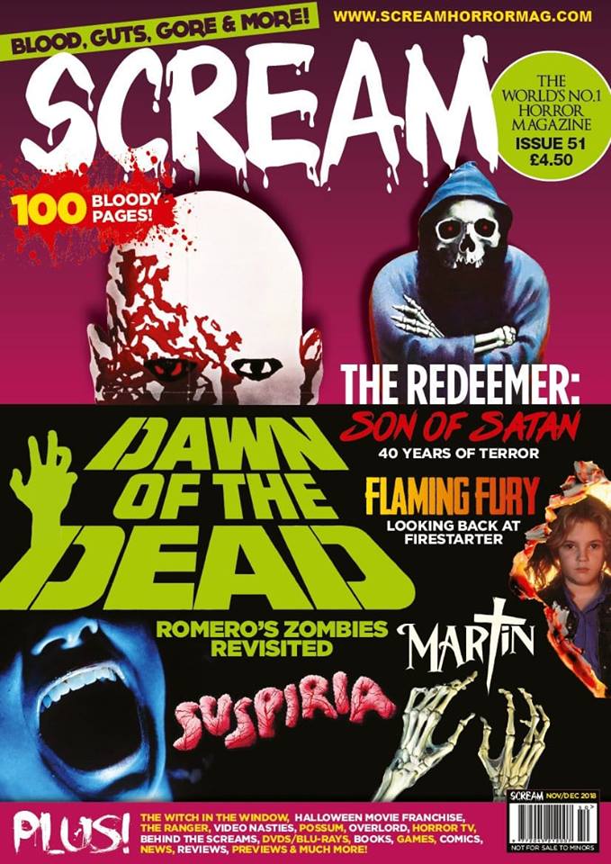 SCREAM magazine side cover Issue 51  November/December 2018