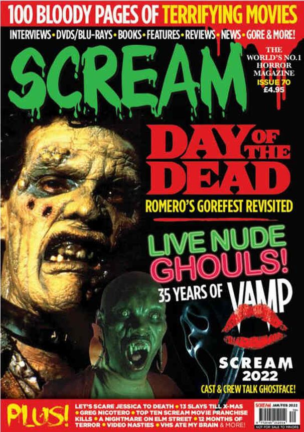 SCREAM magazine side cover Issue 70  January/February 2022