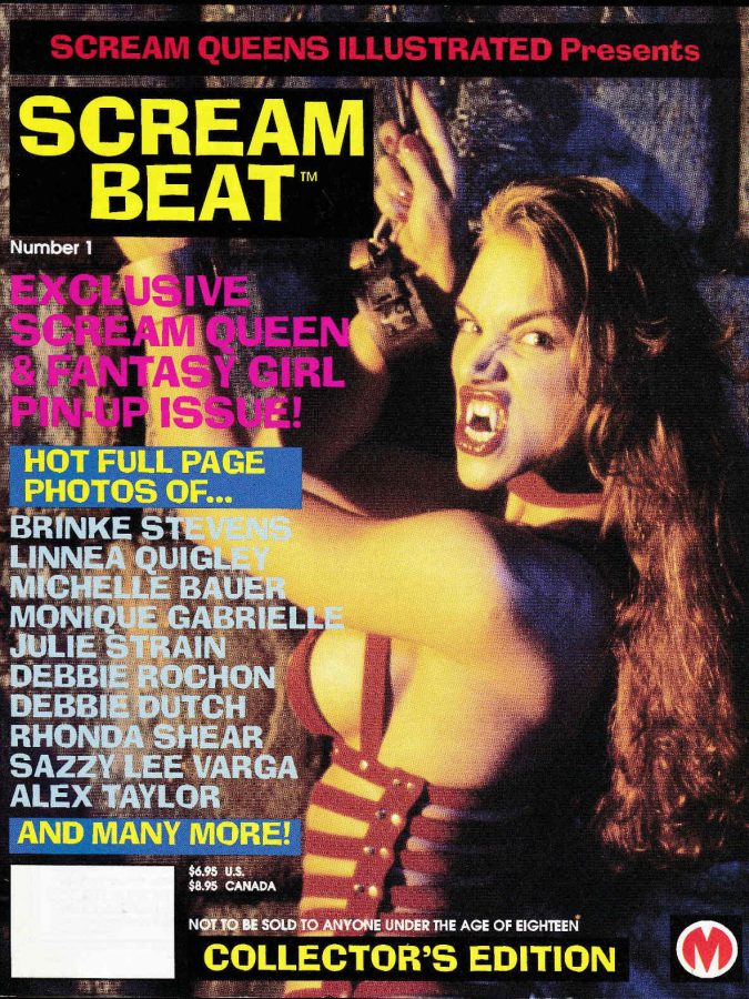 SCREAM QUEENS ILLUSTRATED magazine side cover  SCREAM BEAT 1  1995