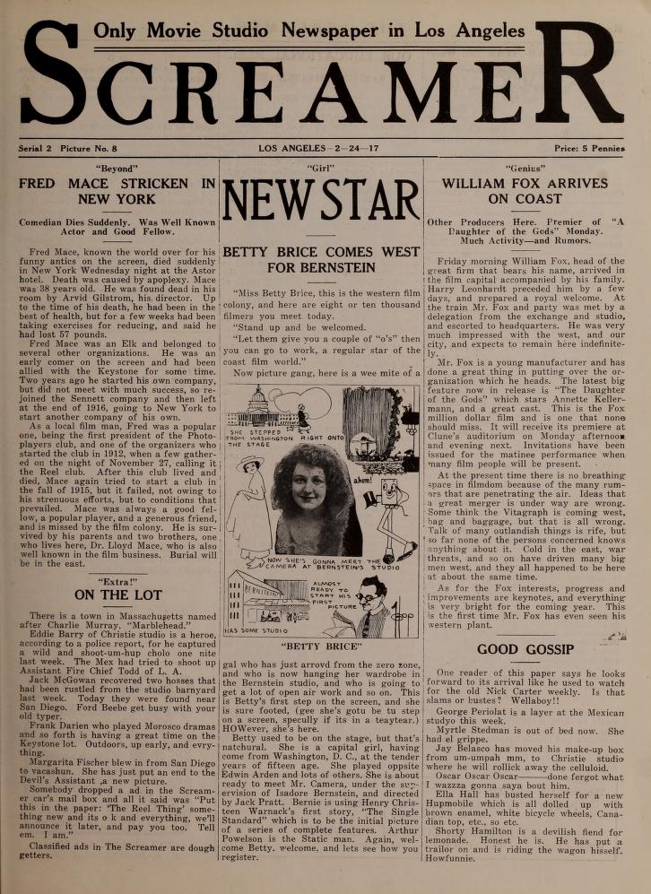 SCREAMER magazine side cover Issue 19 24 February 1917
