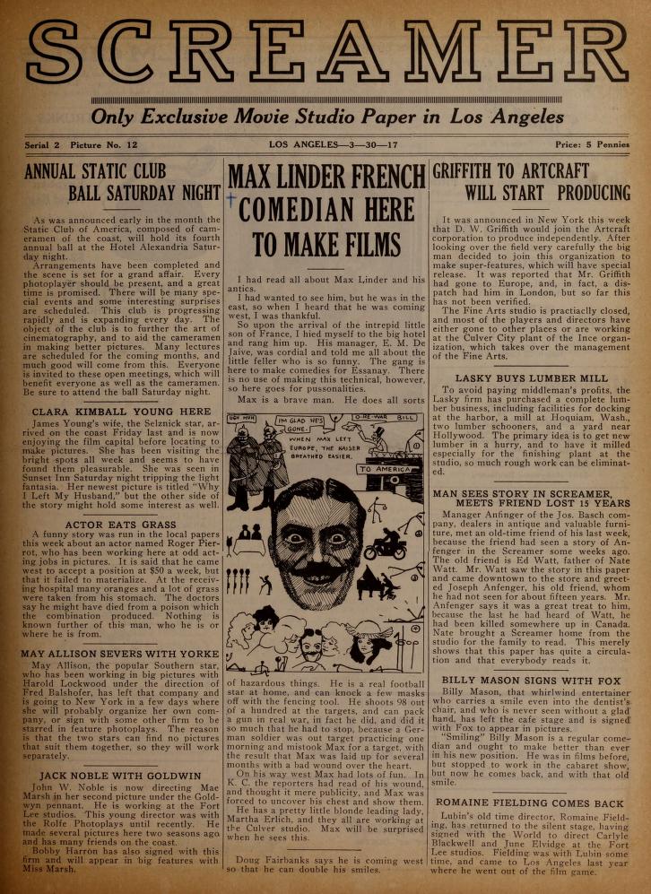 SCREAMER magazine side cover Issue 23 30 March 1917