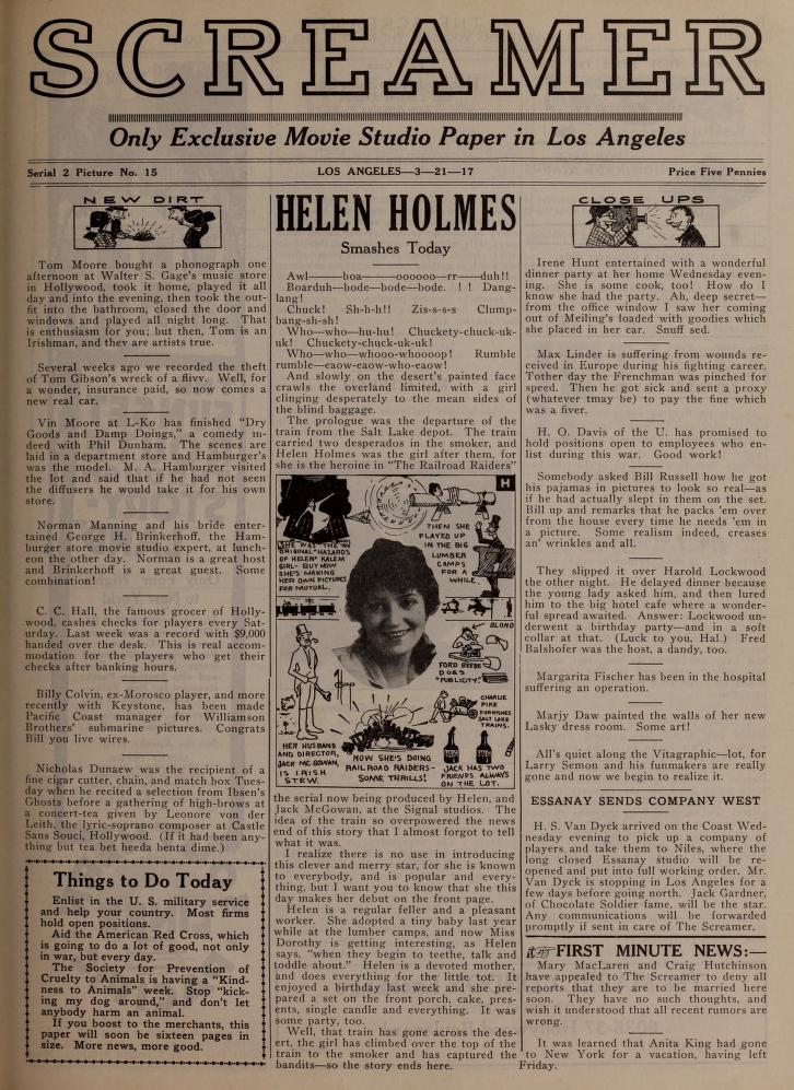 SCREAMER magazine side cover Issue 26 21 April 1917