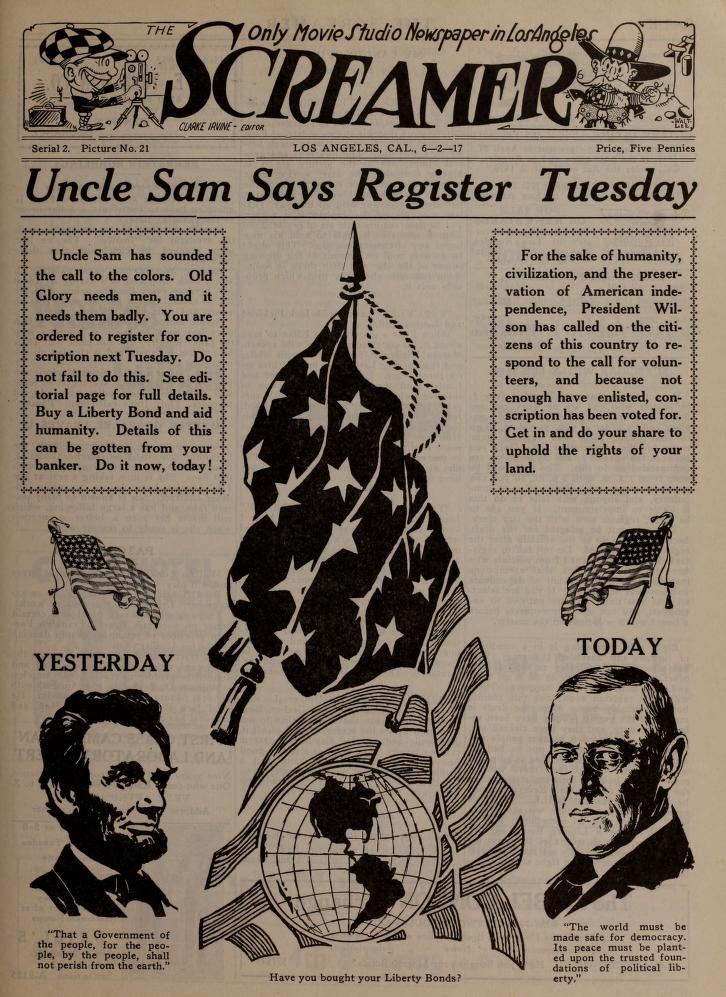 SCREAMER magazine side cover Issue 32 2 June 1917