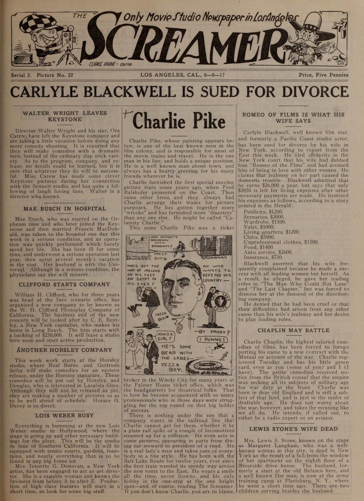 SCREAMER magazine side cover Issue 33 9 June 1917