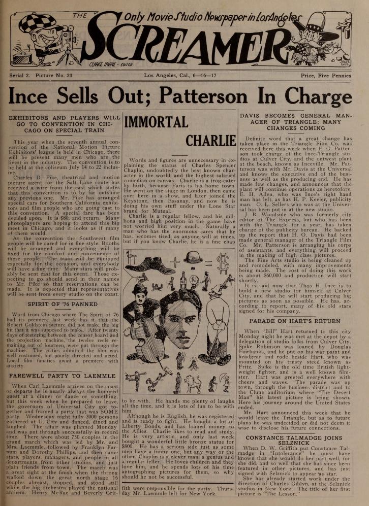 SCREAMER magazine side cover Issue 34 16 June 1917