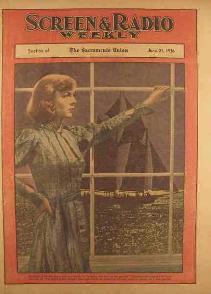 SCREEN AND RADIO WEEKLY magazine side cover 21 June 1936