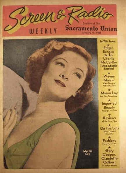 SCREEN AND RADIO WEEKLY magazine side cover 16 January 1938