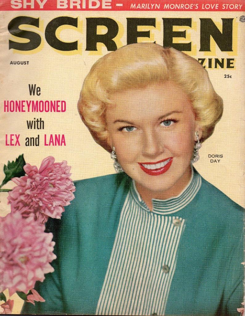 SCREEN (50s-60s) magazine side cover August 1954