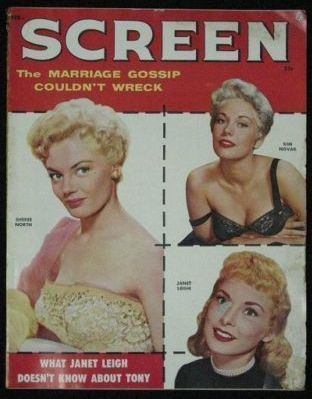 SCREEN (50s-60s) magazine side cover February 1956