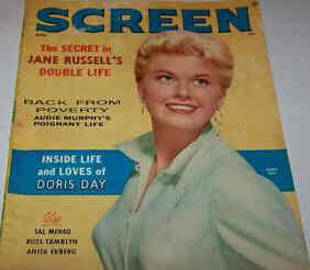 SCREEN (50s-60s) magazine side cover August 1956
