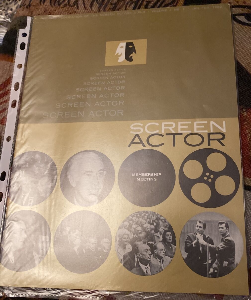 SCREEN ACTOR magazine side cover  Vol 4 No 1 January/February 1962