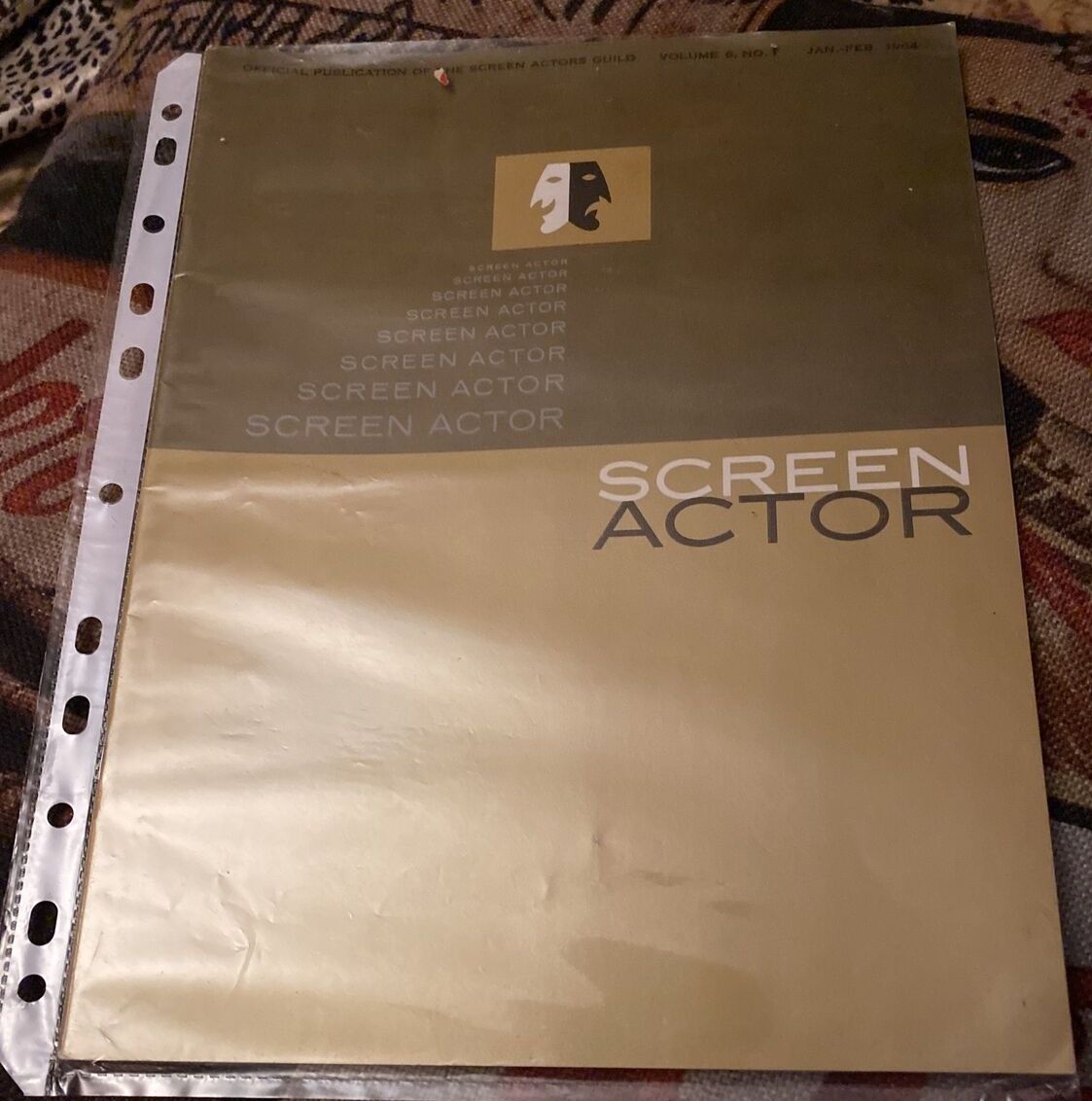 SCREEN ACTOR magazine side cover  Vol 6 # 1 January/February 1964