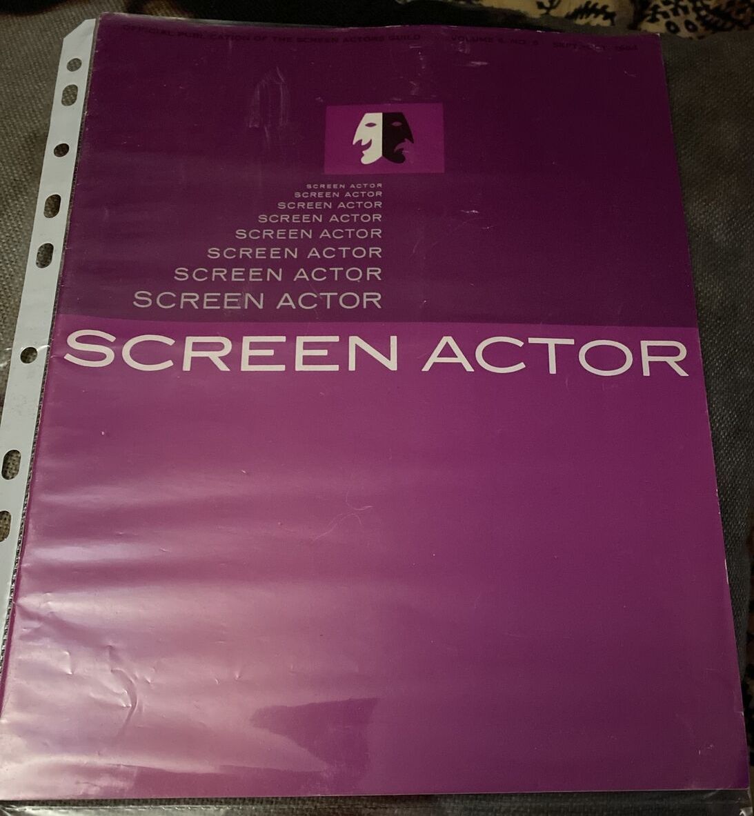 SCREEN ACTOR magazine side cover  Vol 6 # 5 September/October 1964