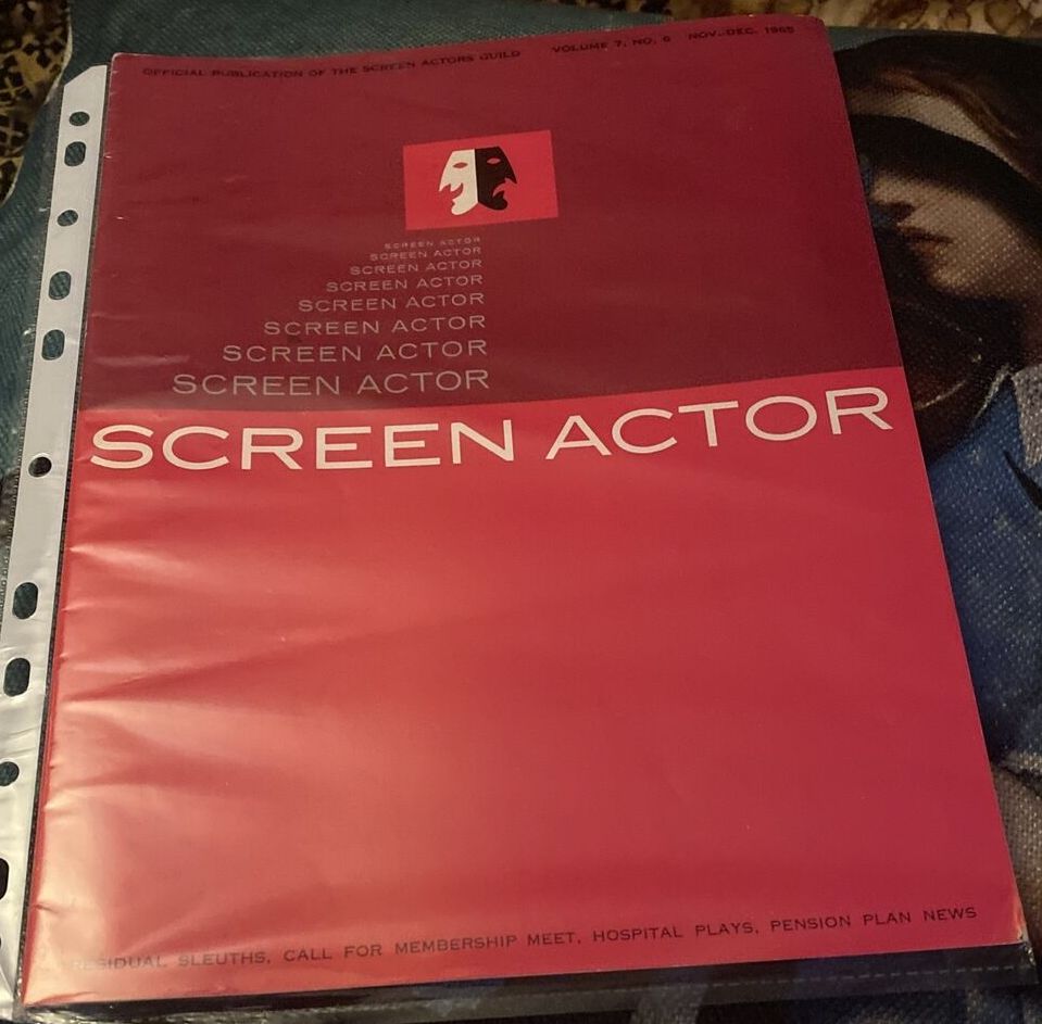 SCREEN ACTOR magazine side cover  Vol 7 # 6 November/December 1965