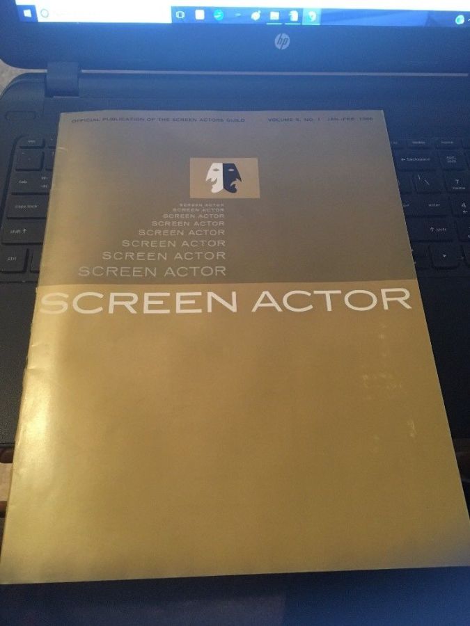 SCREEN ACTOR magazine side cover  Vol 8 # 1 January/February 1966