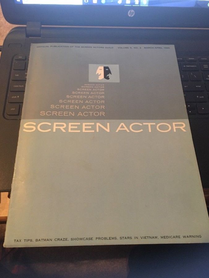 SCREEN ACTOR magazine side cover  Vol 8 # 2 March/April 1966