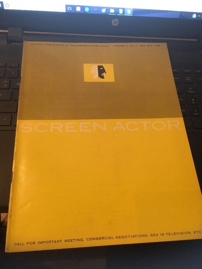 SCREEN ACTOR magazine side cover  Vol 8 # 6 November/December 1966