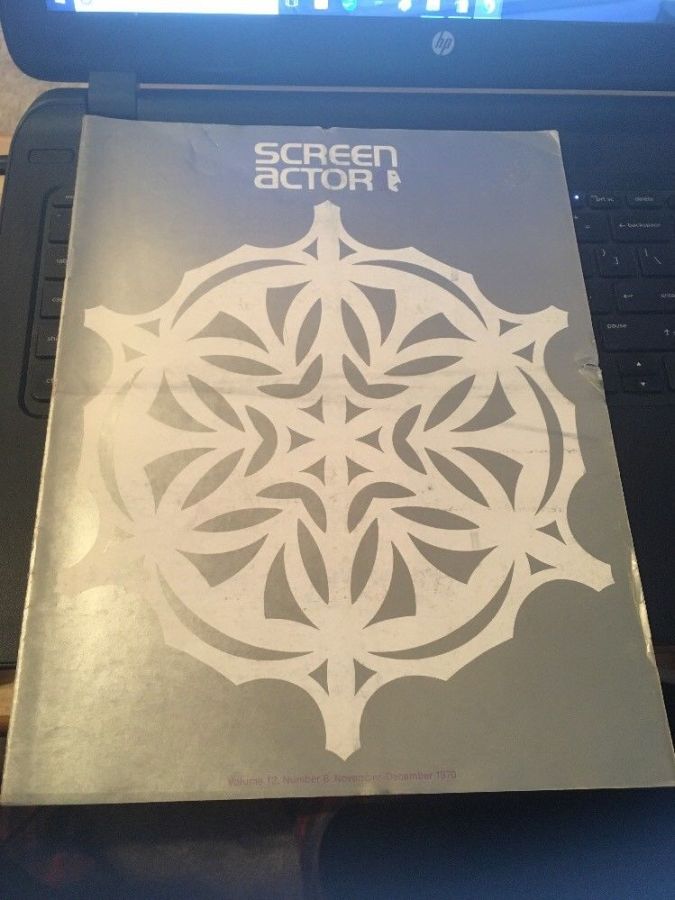 SCREEN ACTOR magazine side cover  Vol 12 # 6 November/December 1970