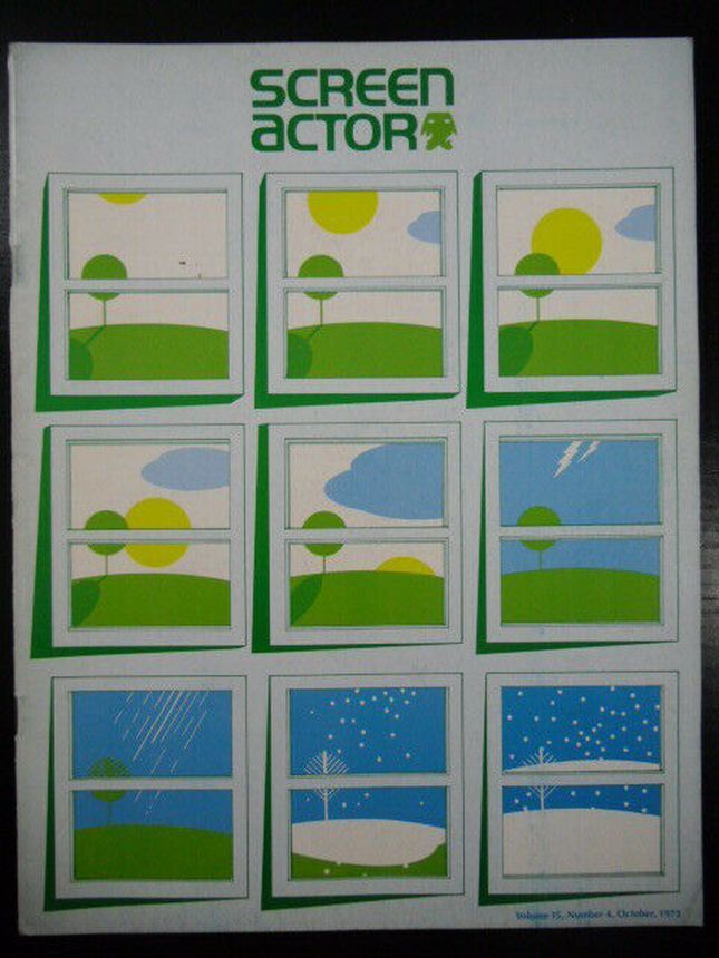 SCREEN ACTOR magazine side cover October/November/December 1973