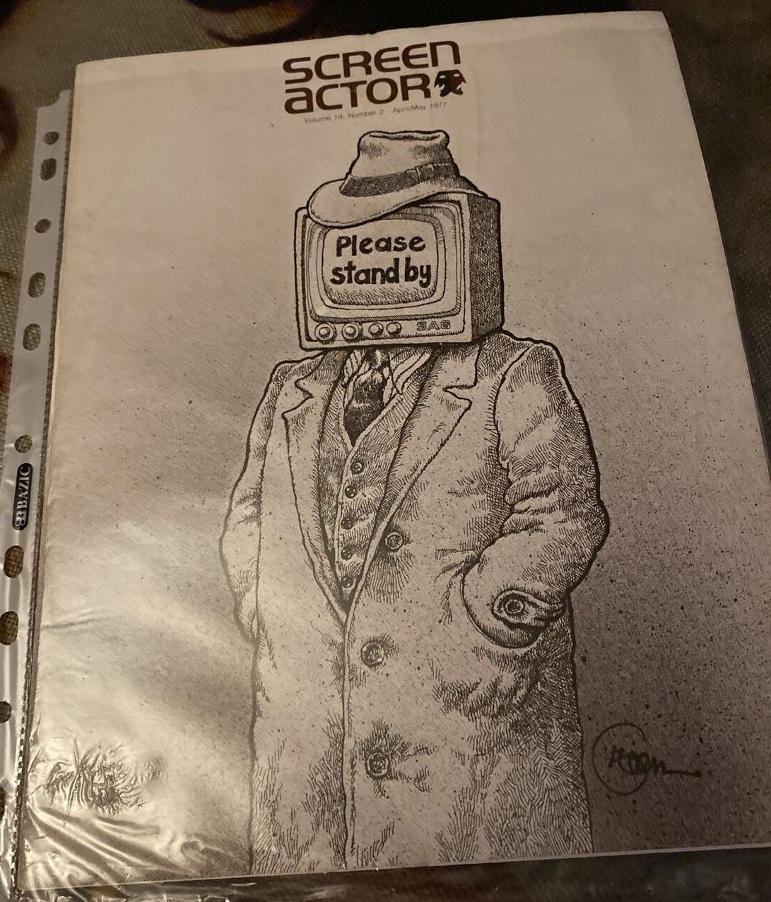SCREEN ACTOR magazine side cover  Vol 19 # 2 April/May/June 1977