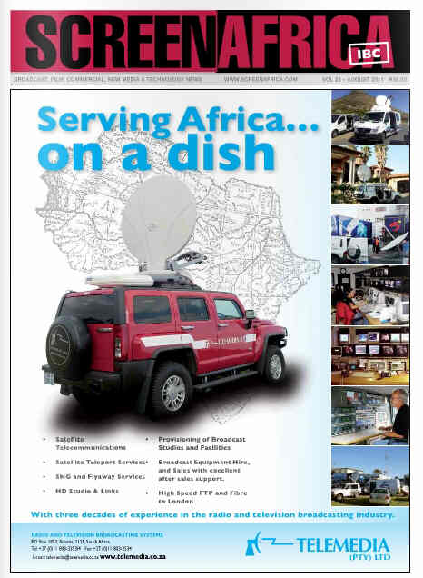 SCREEN AFRICA magazine side cover August 2011