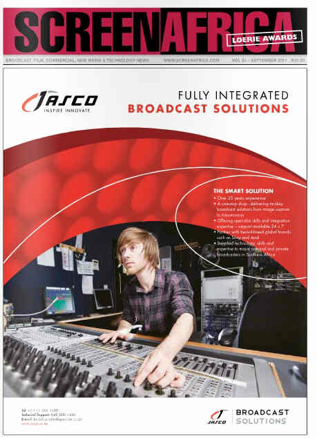 SCREEN AFRICA magazine side cover September 2011