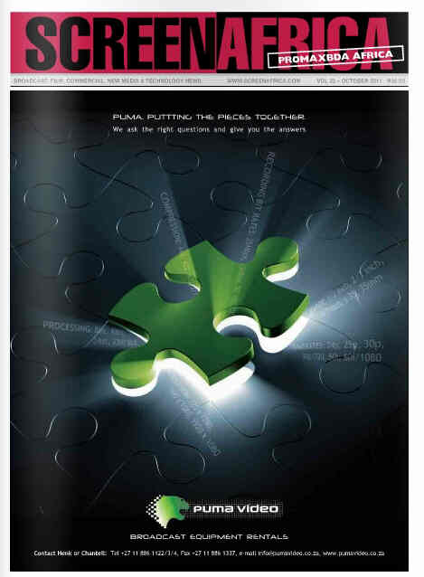 SCREEN AFRICA magazine side cover October 2011