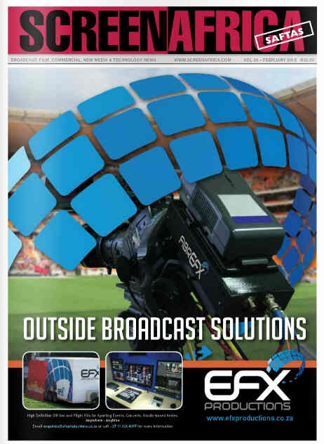 SCREEN AFRICA magazine side cover February 2012