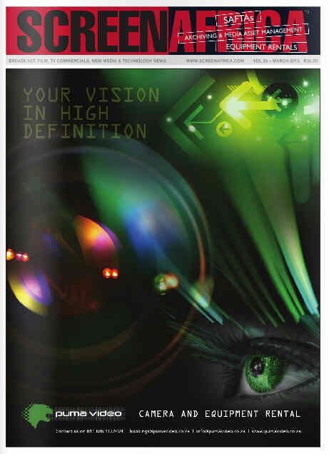 SCREEN AFRICA magazine side cover March 2013