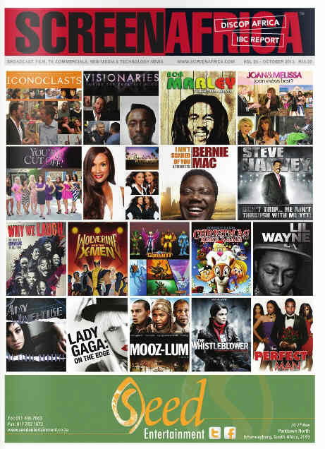 SCREEN AFRICA magazine side cover October 2013