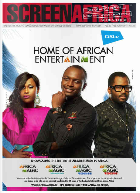 SCREEN AFRICA magazine side cover February 2014