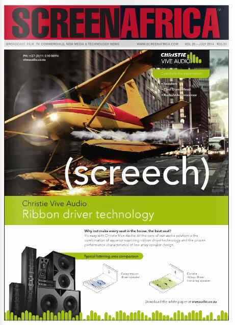 SCREEN AFRICA magazine side cover July 2014
