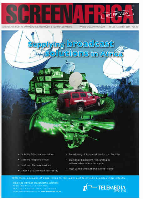 SCREEN AFRICA magazine side cover August 2014