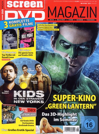 SCREEN BLURAY DVD magazine side cover July/August 2011
