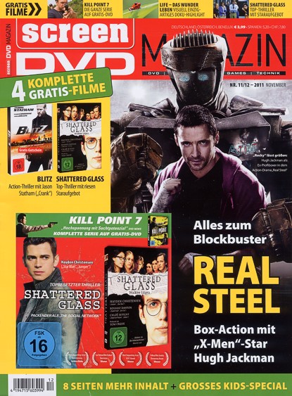 SCREEN BLURAY DVD magazine side cover November/December 2011