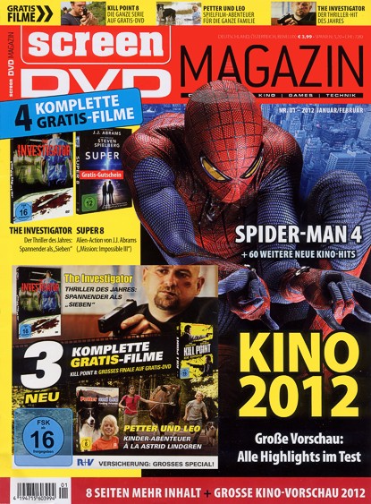 SCREEN BLURAY DVD magazine side cover January 2012