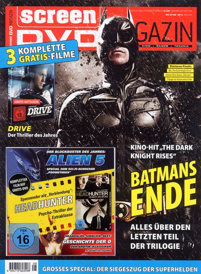 SCREEN BLURAY DVD magazine side cover July/August 2012