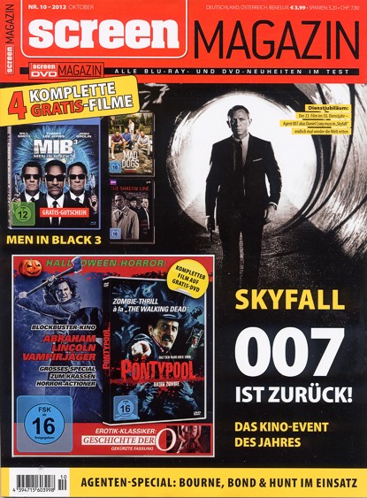 SCREEN BLURAY DVD magazine side cover October 2012