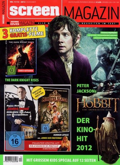 SCREEN BLURAY DVD magazine side cover November/December 2012