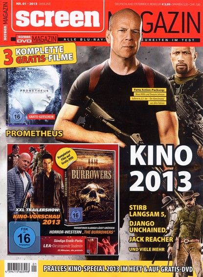 SCREEN BLURAY DVD magazine side cover January 2013