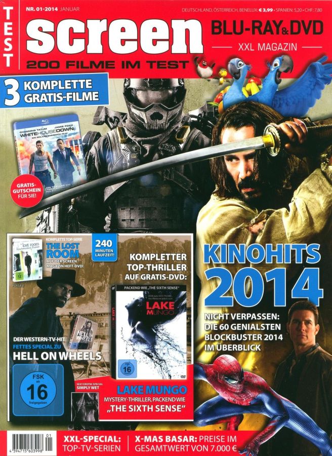 SCREEN BLURAY DVD magazine side cover Issue 1 January 2014