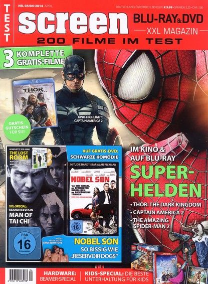 SCREEN BLURAY DVD magazine side cover Issue 4/3/2016 March/April 2014