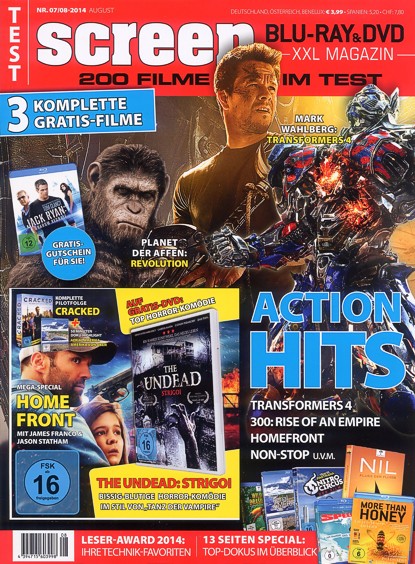SCREEN BLURAY DVD magazine side cover Issue 7/8  2014