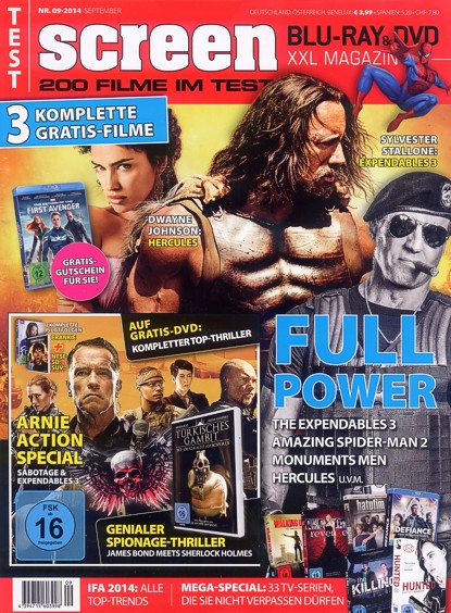 SCREEN BLURAY DVD magazine side cover Issue 9  2014