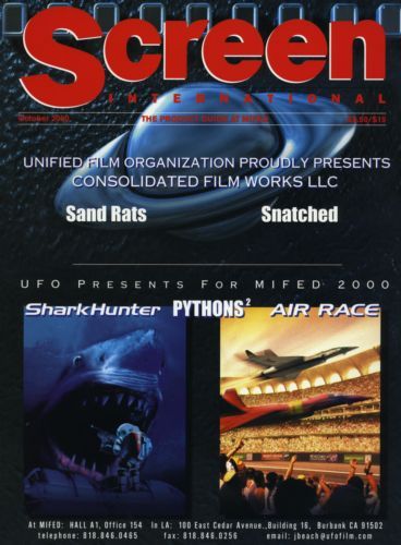 SCREEN INTERNATIONAL magazine side cover  2000