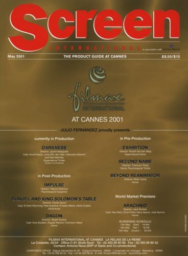 SCREEN INTERNATIONAL magazine side cover May 2001
