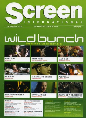 SCREEN INTERNATIONAL magazine side cover November 2006